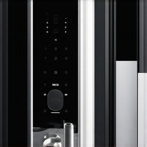 Modern smart lock system with keypad and security features for businesses