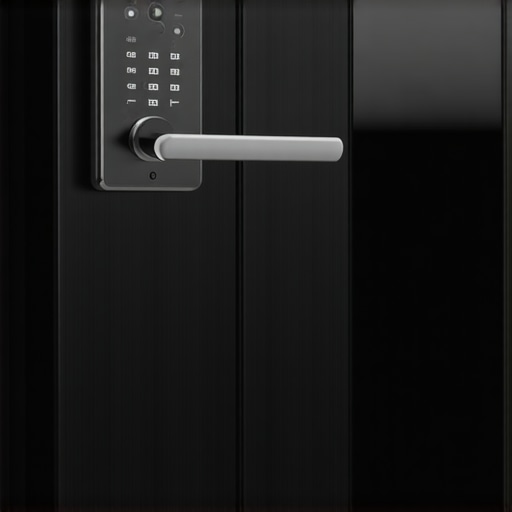 Smart Deadbolt Lock with Digital Features Close-up of a high-tech smart deadbolt lock with keypad and app control