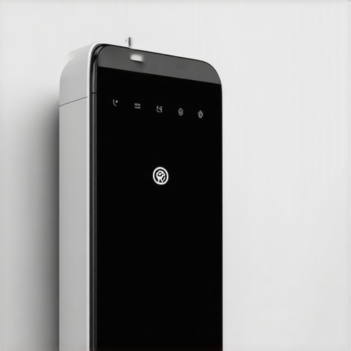 Modern Business Security System High-tech smart deadbolt with remote access and security monitoring