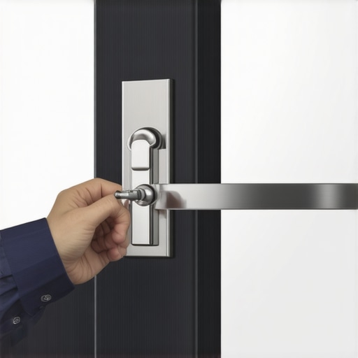 Locksmith applying silicone spray to a lock to ensure smooth operation