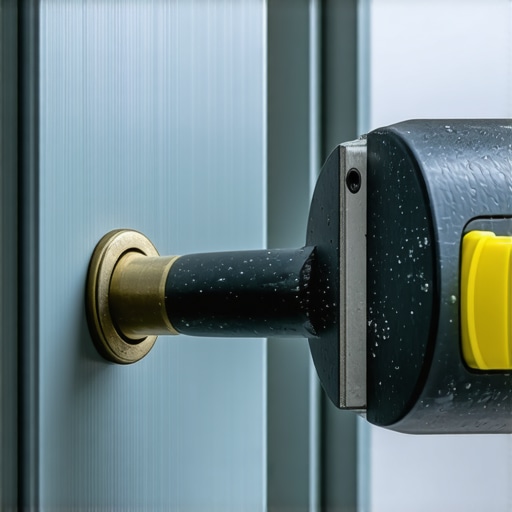 Professional Lock Maintenance with Ultrasonic Cleaner Locksmith cleaning lock parts using ultrasonic device to ensure optimal functioning